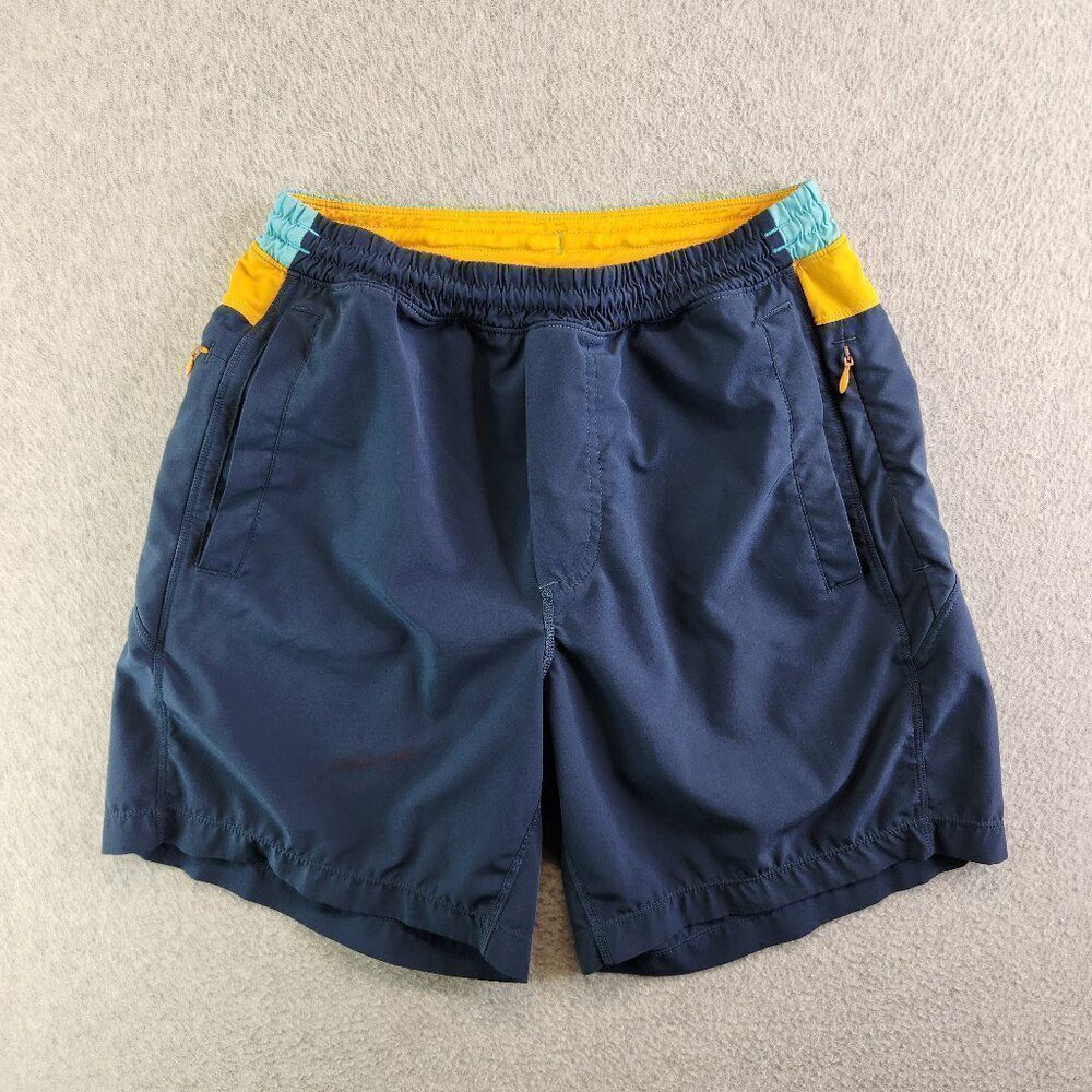 Birddogs Shorts Mens S Blue Yellow Boomstick Anti Chafe Boxer Brief Lined 7"